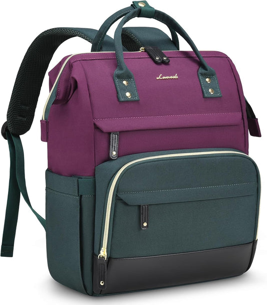 Stylish Purple-green Nurse Work Bag – Large Capacity 15.6 Inch Laptop Backpack for School